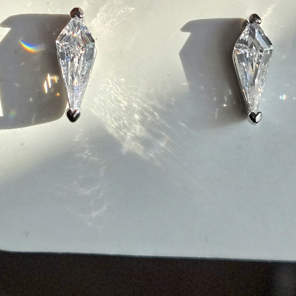 Crystal Coffin Shaped Stud Earrings - Picture 1 of 6